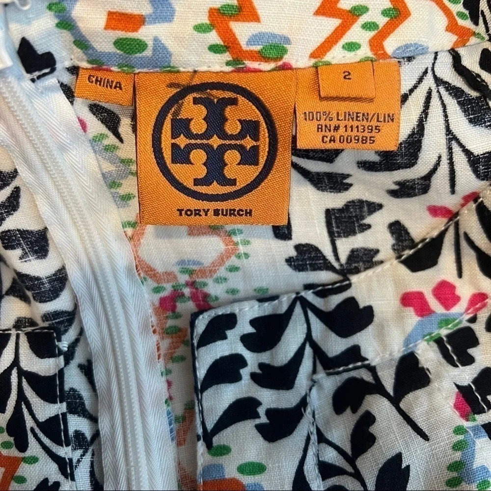 Tory Burch Alexiane Printed Tunic 100% Linen